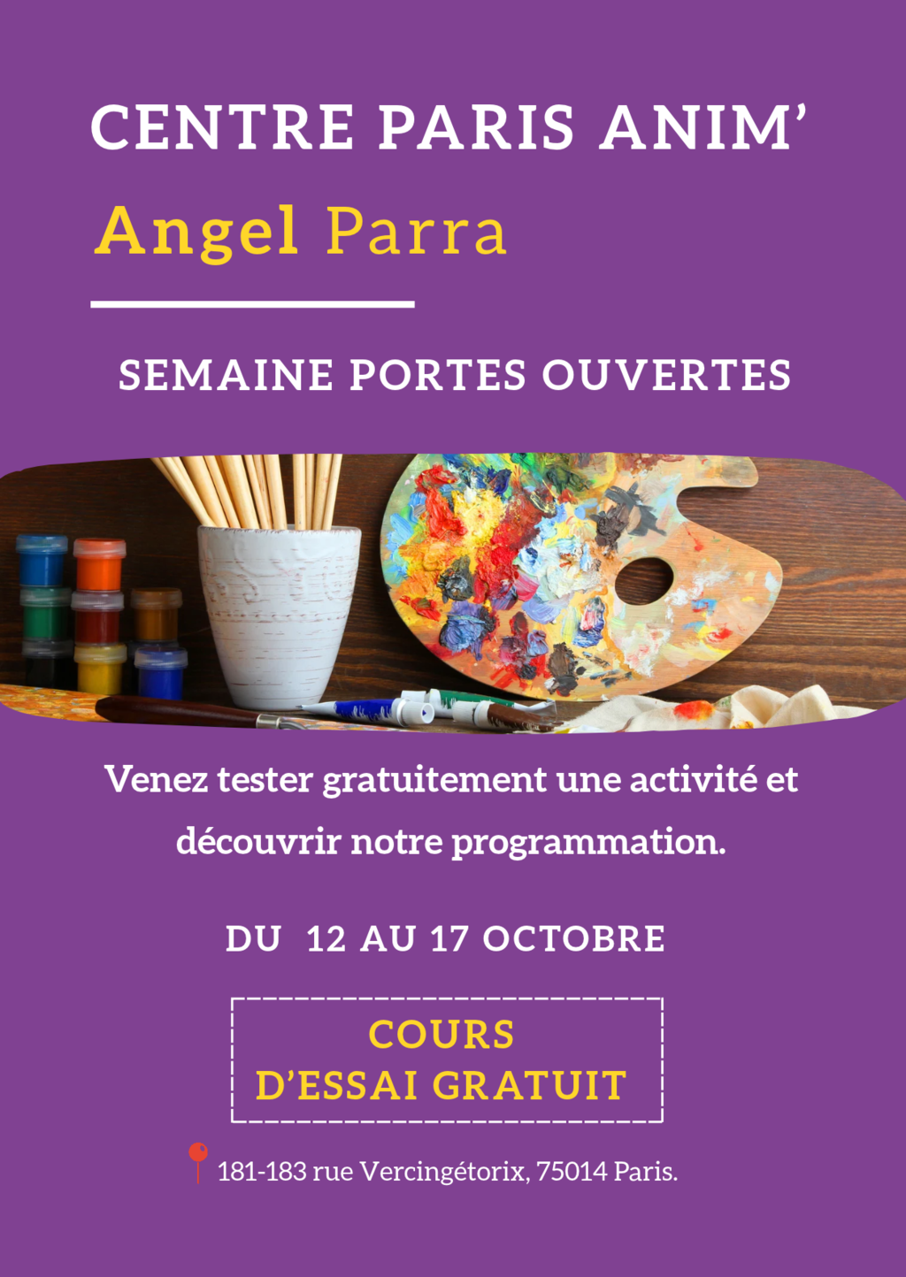 Portes ouvertes du 12 au 17 octobre 